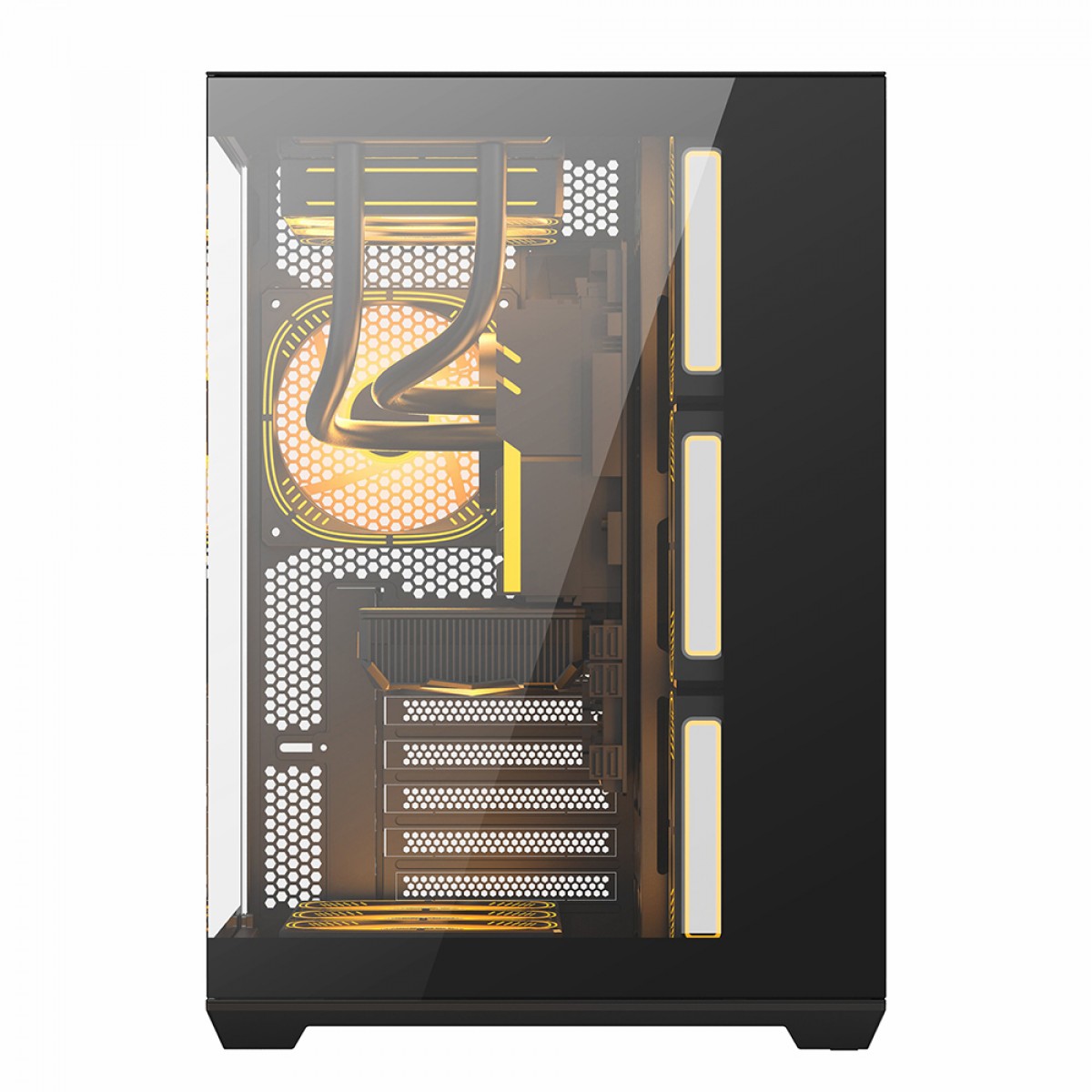 Gabinete Gamer Liketec Atlas Dark, Aquário, Mid Tower, Vidro Temperado, ATX, Sem Fonte, Sem Fans, Preto