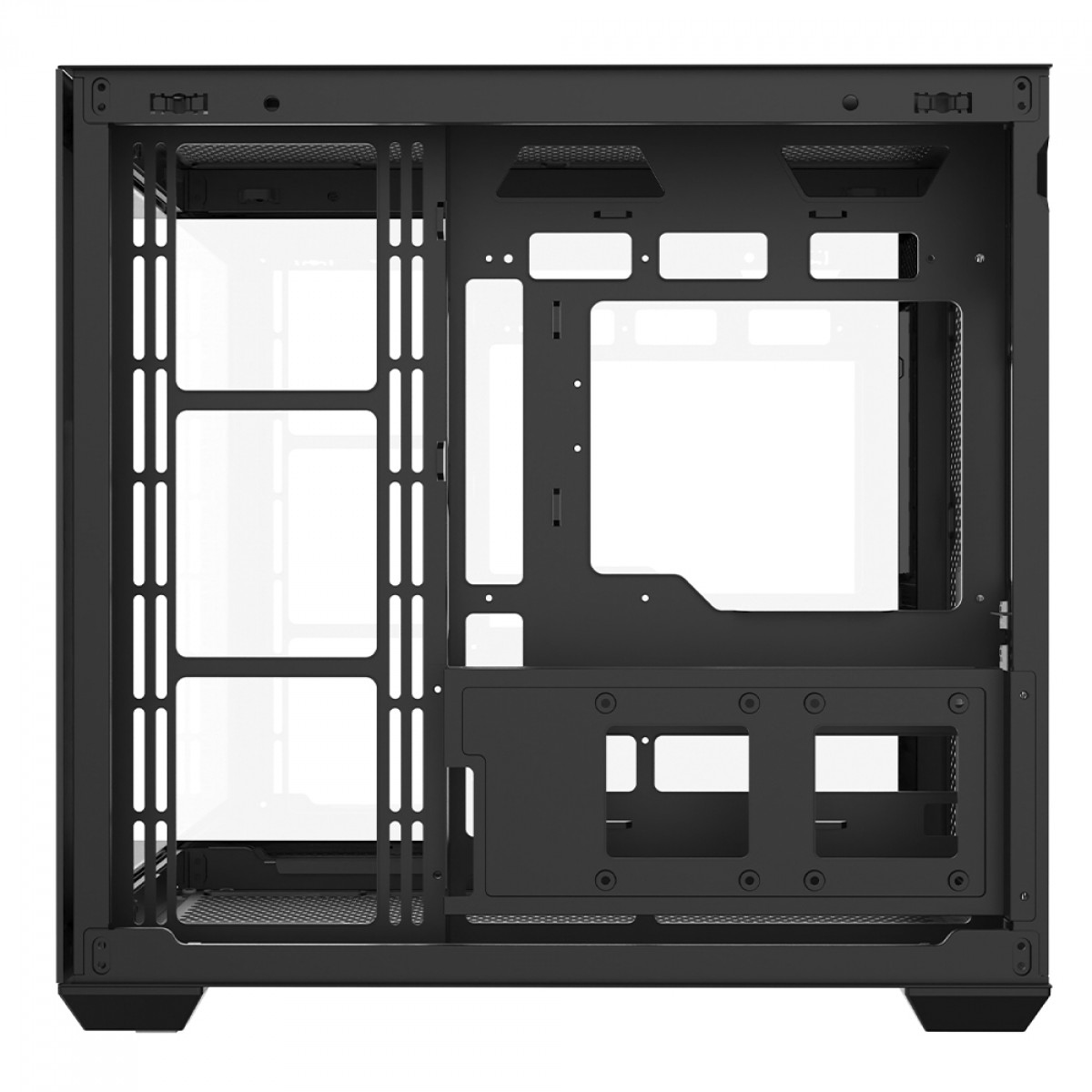 Gabinete Gamer Liketec Atlas Dark, Aquário, Mid Tower, Vidro Temperado, ATX, Sem Fonte, Sem Fans, Preto