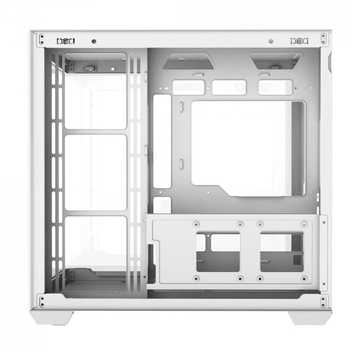 Gabinete Gamer Liketec Atlas Snow, Aquário, Mid Tower, Vidro Temperado, ATX, Sem Fonte, Sem Fans, Branco