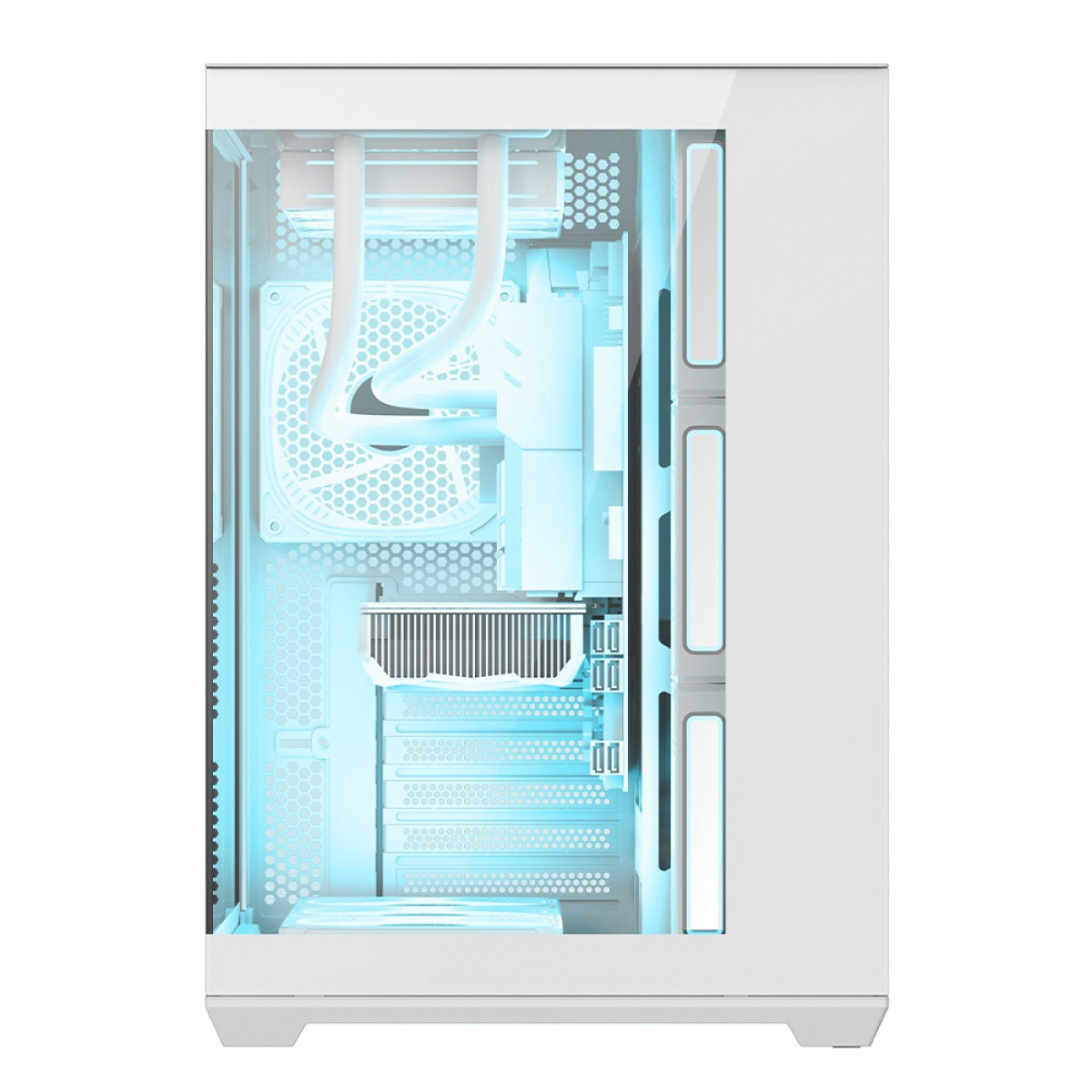 Gabinete Gamer Liketec Atlas Snow, Aquário, Mid Tower, Vidro Temperado, ATX, Sem Fonte, Sem Fans, Branco