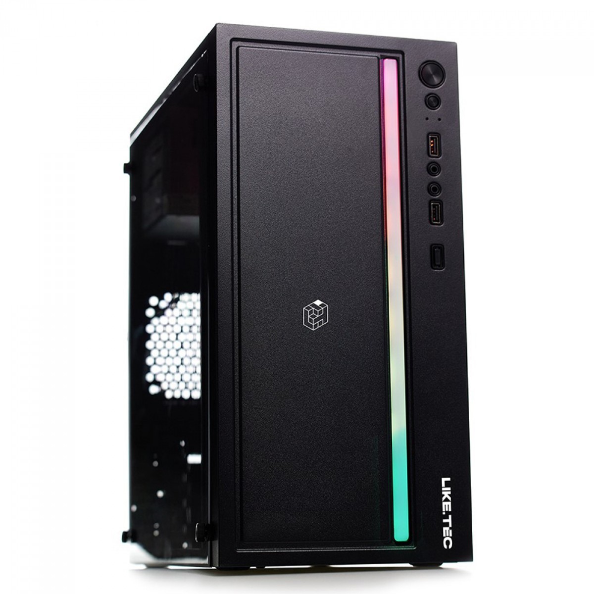 Gabinete Gamer Liketec Craft RGB, Mid Tower, Acrílico, M-ATX, Black, Sem Fonte, Com 1 Fan, LC-MT-CRAFT-2027