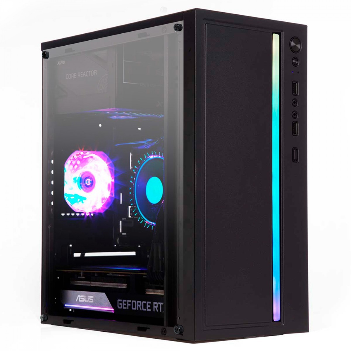 Gabinete Gamer Liketec Craft RGB, Mid Tower, Acrílico, M-ATX, Black, Sem Fonte, Com 1 Fan, LC-MT-CRAFT-2027