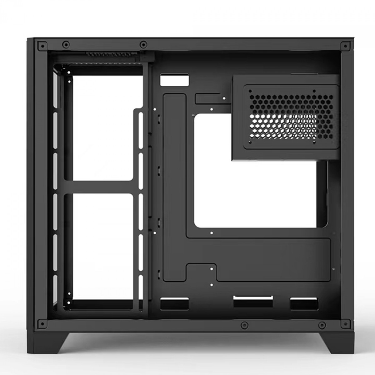 Gabinete Gamer Liketec Cube Kirra, RGB, Mid Tower, Vidro Temperado, MATX, Black, Sem Fonte, Com 4 Fans