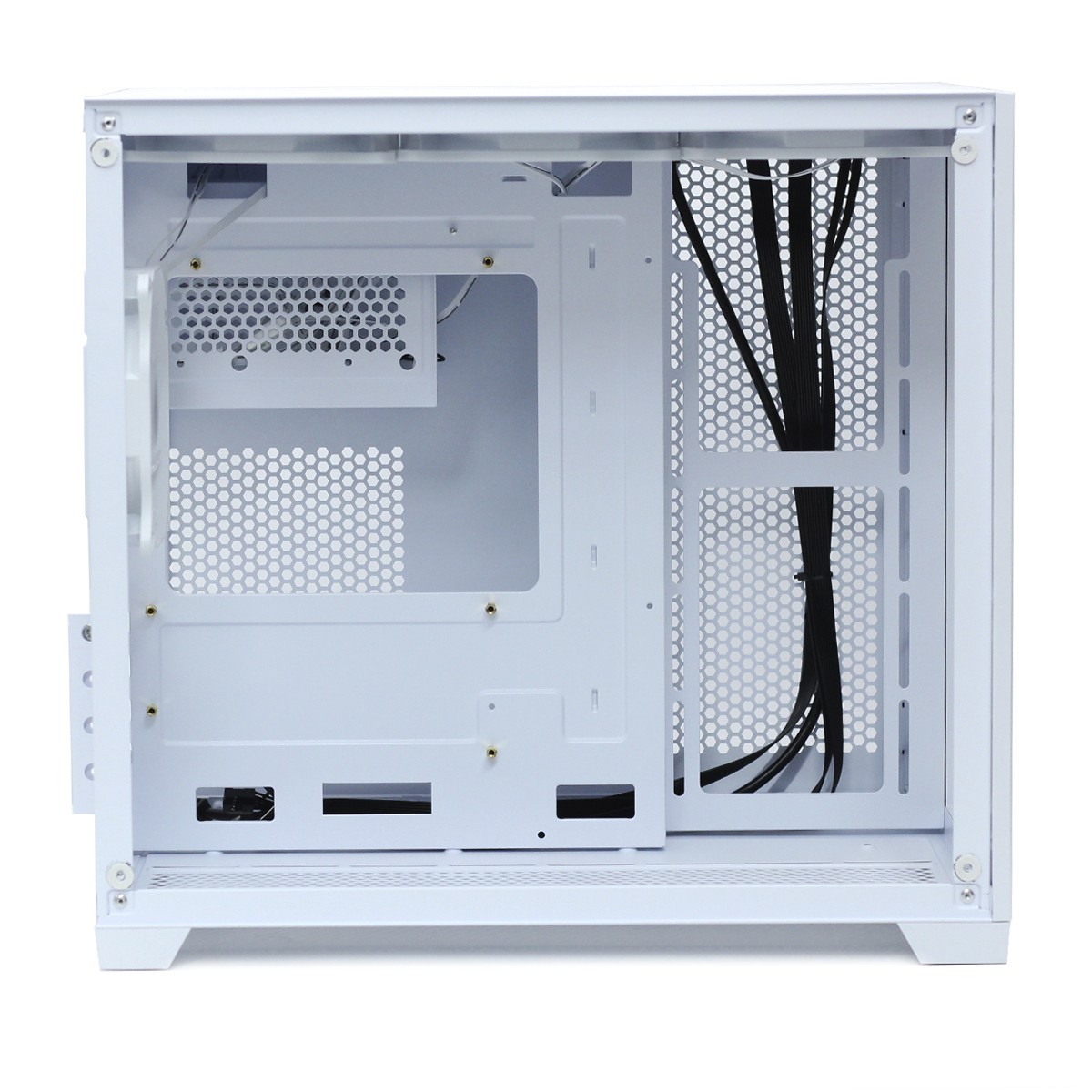 Gabinete Gamer Liketec Cube Kirra Snow, RGB, Mid Tower, Vidro Temperado, MATX, White, Sem Fonte, Com 4 Fans