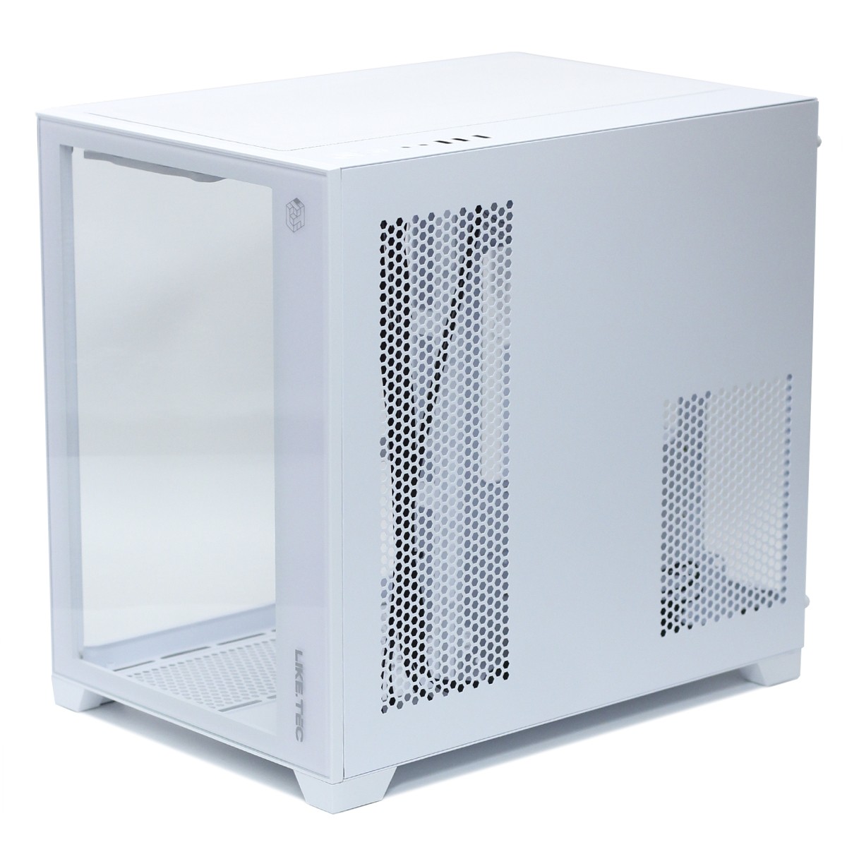 Gabinete Gamer Liketec Cube Kirra Snow, RGB, Mid Tower, Vidro Temperado, MATX, White, Sem Fonte, Com 4 Fans