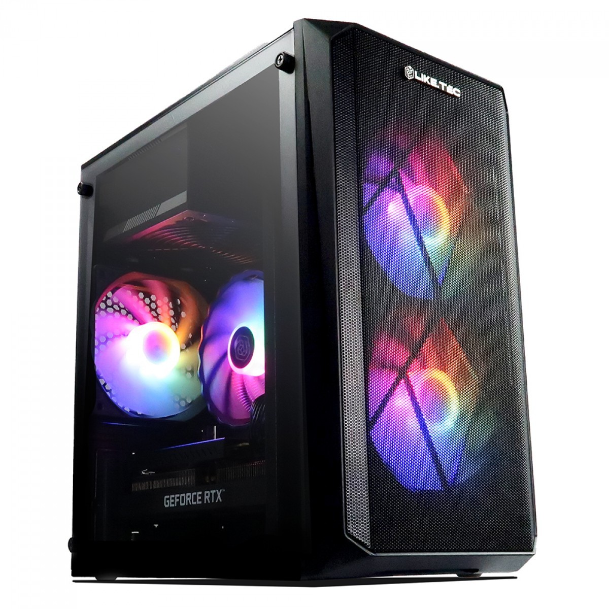 Gabinete Gamer Liketec Cycle, Mid Tower, Acrílico, M-ATX, Black, Sem Fonte, Sem Fan