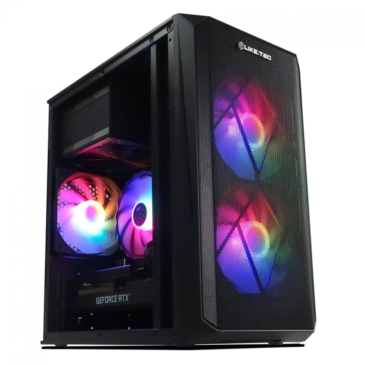 Gabinete Gamer Liketec Cycle, Mid Tower, Acrílico, M-ATX, Black, Sem Fonte, Sem Fan