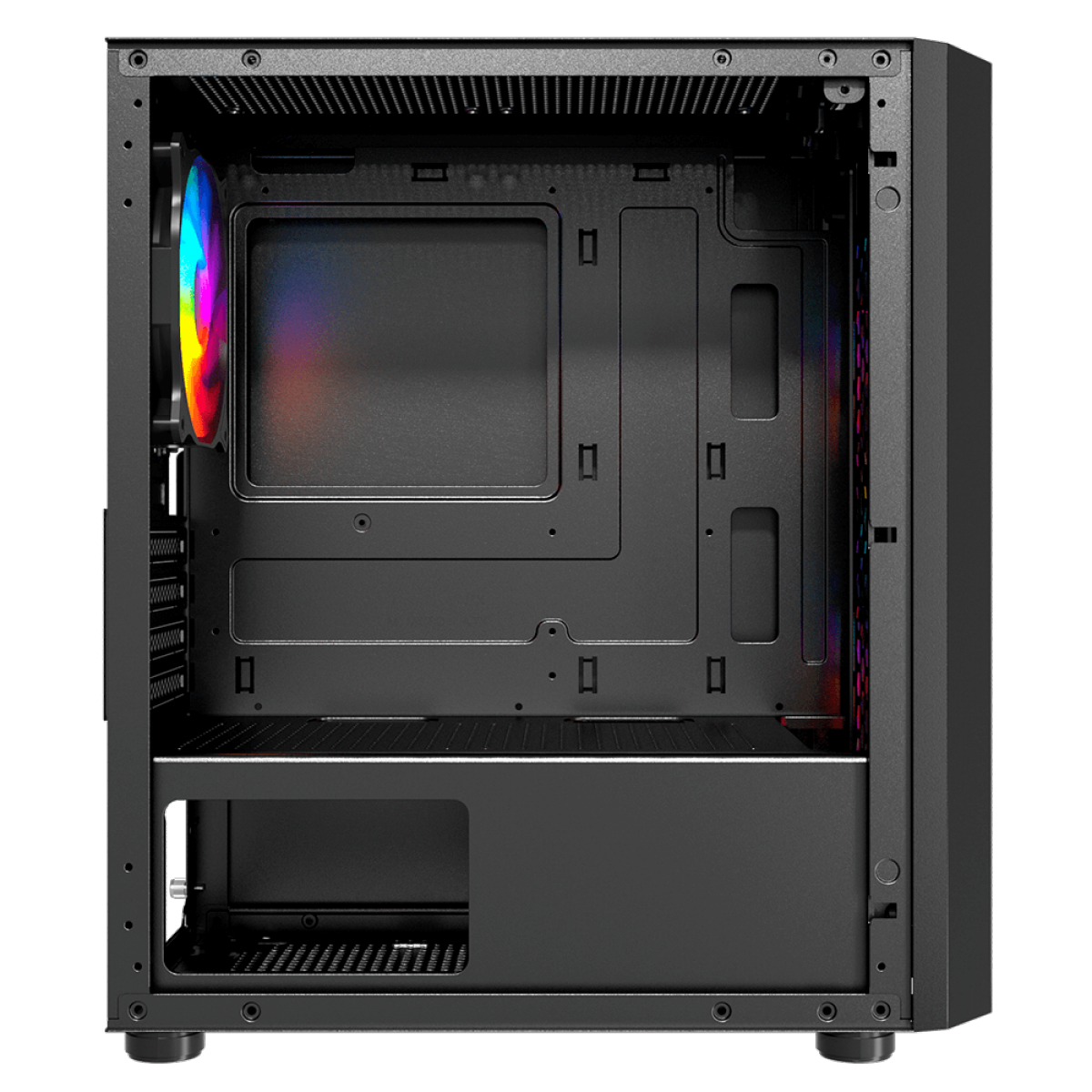 Gabinete Gamer Liketec Dark Revolution, RGB, Mid Tower, Vidro Temperado, M-ATX, Black, Sem Fonte, Com 3 Fans, LC-MT-REVOLUTION-2051