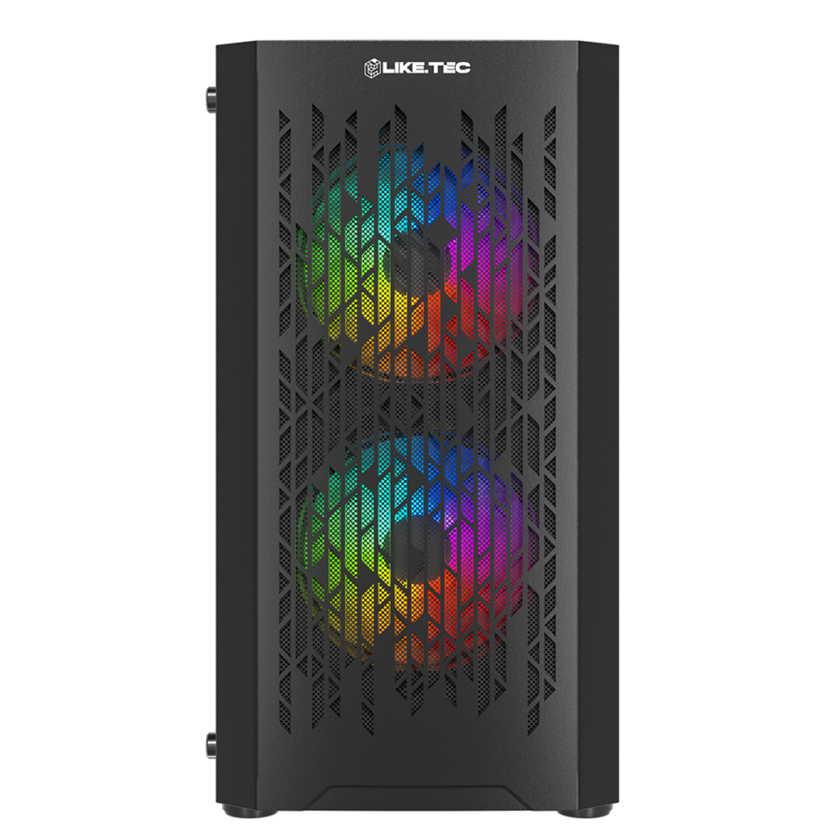 Gabinete Gamer Liketec Dark Revolution, RGB, Mid Tower, Vidro Temperado, M-ATX, Black, Sem Fonte, Com 3 Fans, LC-MT-REVOLUTION-2051