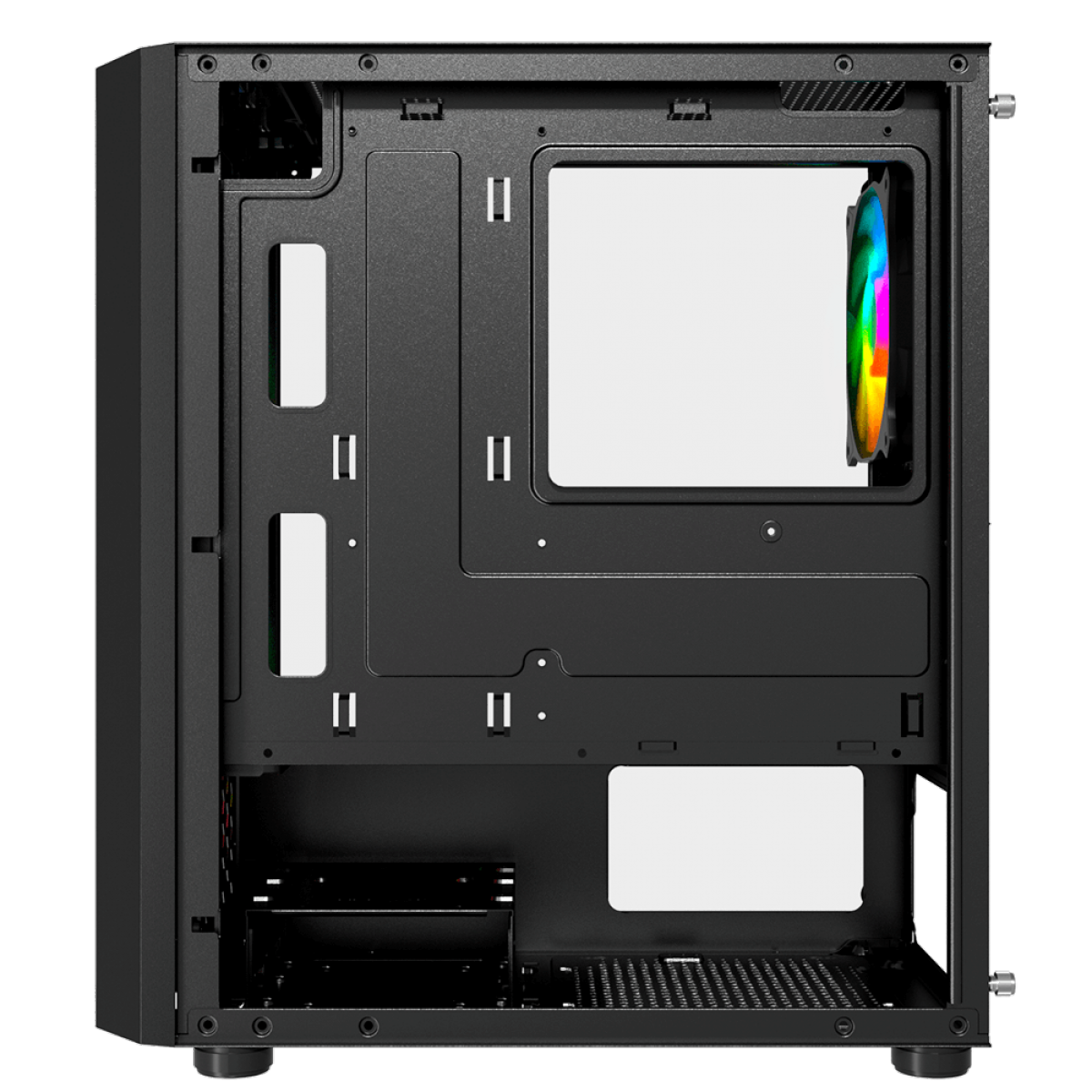 Gabinete Gamer Liketec Dark Revolution, RGB, Mid Tower, Vidro Temperado, M-ATX, Black, Sem Fonte, Com 3 Fans, LC-MT-REVOLUTION-2051