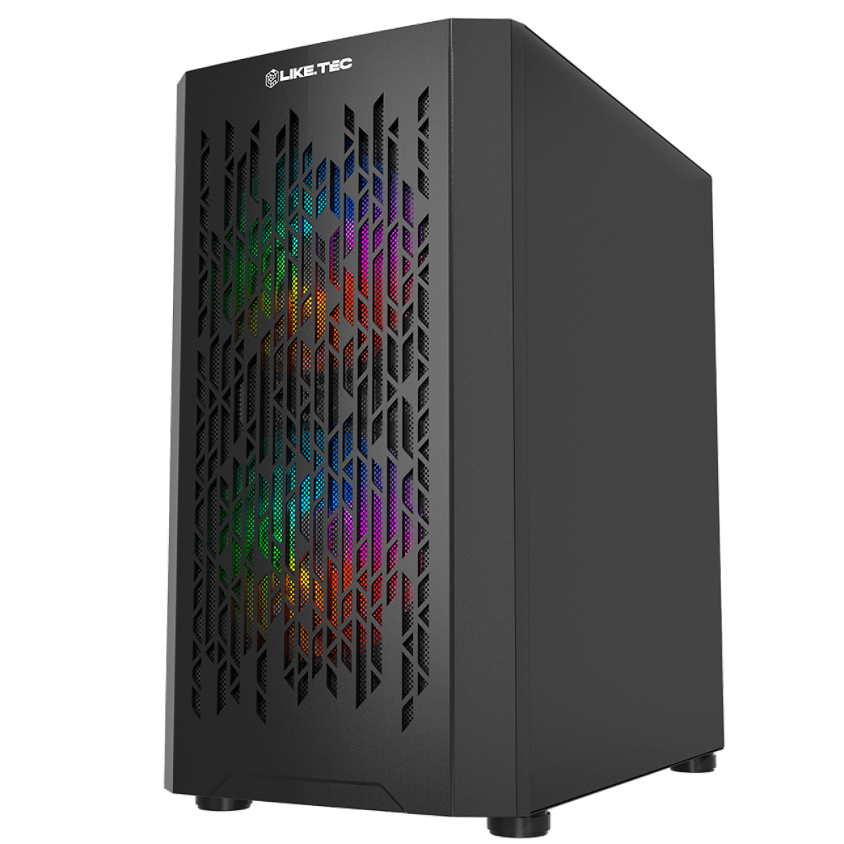 Gabinete Gamer Liketec Dark Revolution, RGB, Mid Tower, Vidro Temperado, M-ATX, Black, Sem Fonte, Com 3 Fans, LC-MT-REVOLUTION-2051
