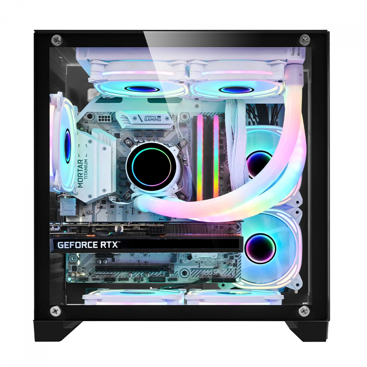Gabinete Gamer Liketec Dasha, Mid Tower, Vidro Temperado, M-ATX, Black, Sem Fonte, Sem Fan, LC-CB2X2-DASHA-2038