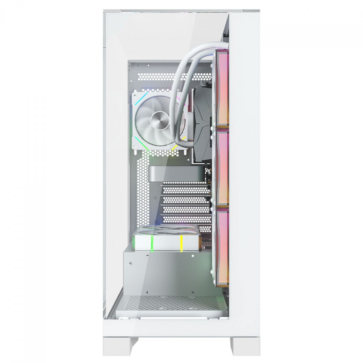 Gabinete Gamer Liketec Empire Snow, Mid Tower, Vidro Temperado, ATX, Sem Fonte, Sem Fans, Branco