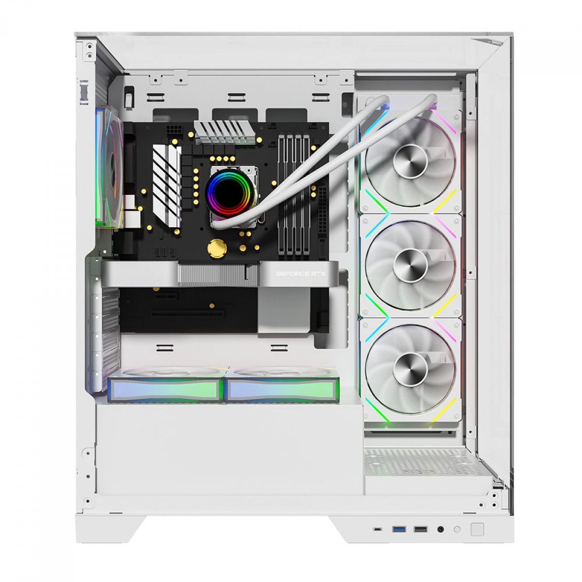 Gabinete Gamer Liketec Empire Snow, Mid Tower, Vidro Temperado, ATX, Sem Fonte, Sem Fans, Branco
