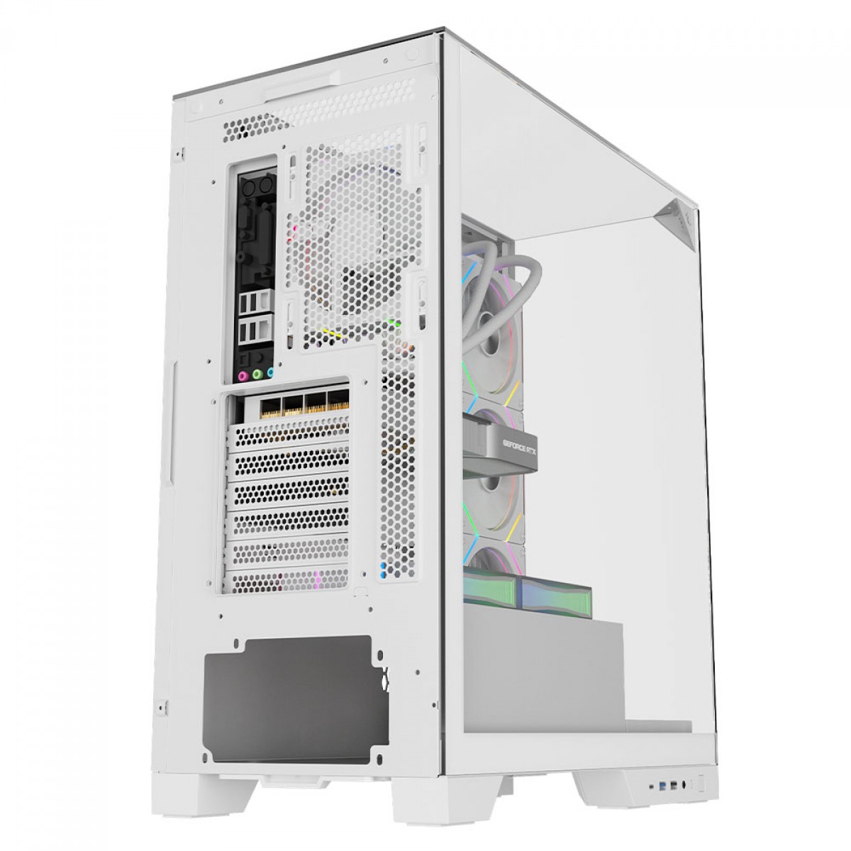 Gabinete Gamer Liketec Empire Snow, Mid Tower, Vidro Temperado, ATX, Sem Fonte, Sem Fans, Branco