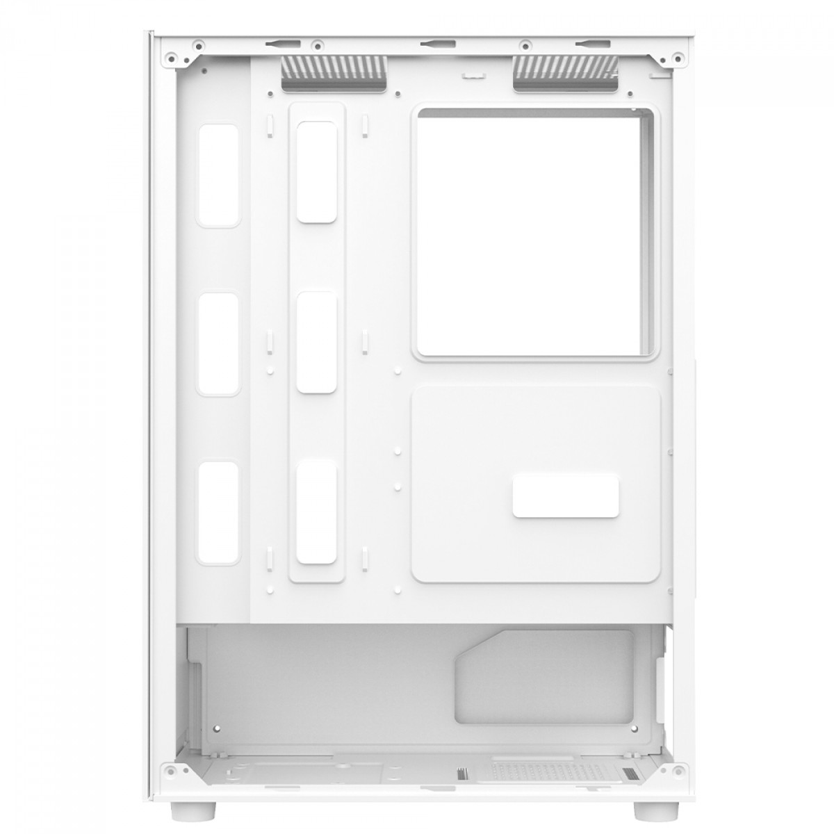 Gabinete Gamer Liketec Heydar Snow, Mid Tower, Cube Design, ATX, Vidro Temperado, Branco, Sem Fan, LC-CB-HEYDAR-2087