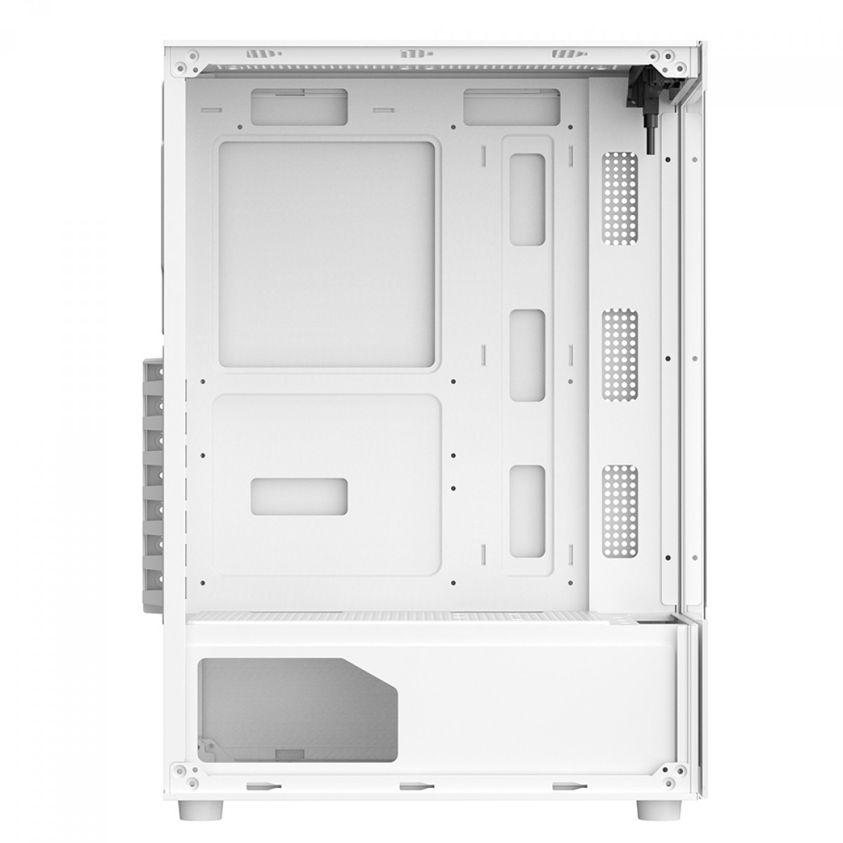 Gabinete Gamer Liketec Heydar Snow, Mid Tower, Cube Design, ATX, Vidro Temperado, Branco, Sem Fan, LC-CB-HEYDAR-2087