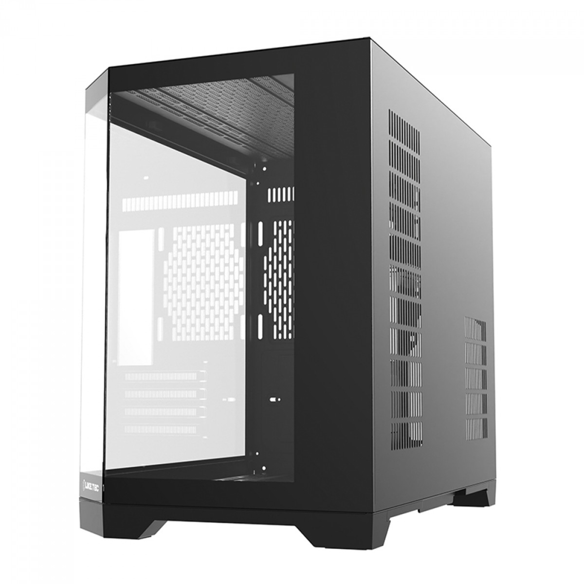 Gabinete Gamer Liketec Ilusion Dark, Aquário, Mid Tower, Vidro Temperado, MATX, Sem Fonte, Sem Fans, Preto
