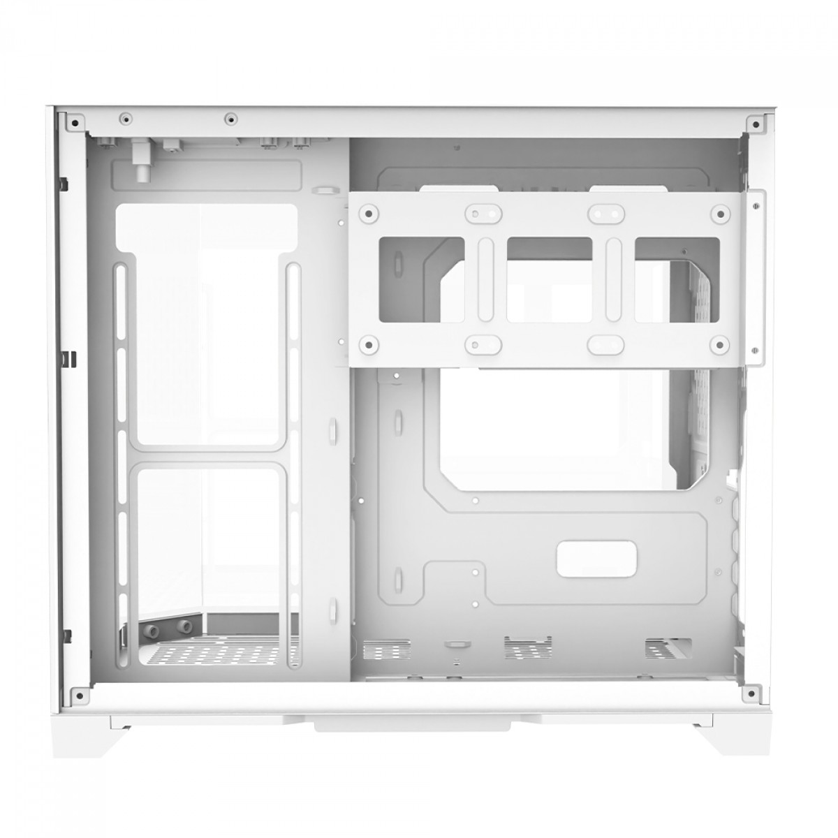 Gabinete Gamer Liketec Ilusion Snow, Aquário, Mid Tower, Vidro Temperado, MATX, Sem Fonte, Sem Fans, Branco