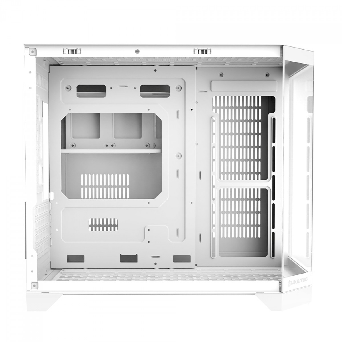 Gabinete Gamer Liketec Ilusion Snow, Aquário, Mid Tower, Vidro Temperado, MATX, Sem Fonte, Sem Fans, Branco