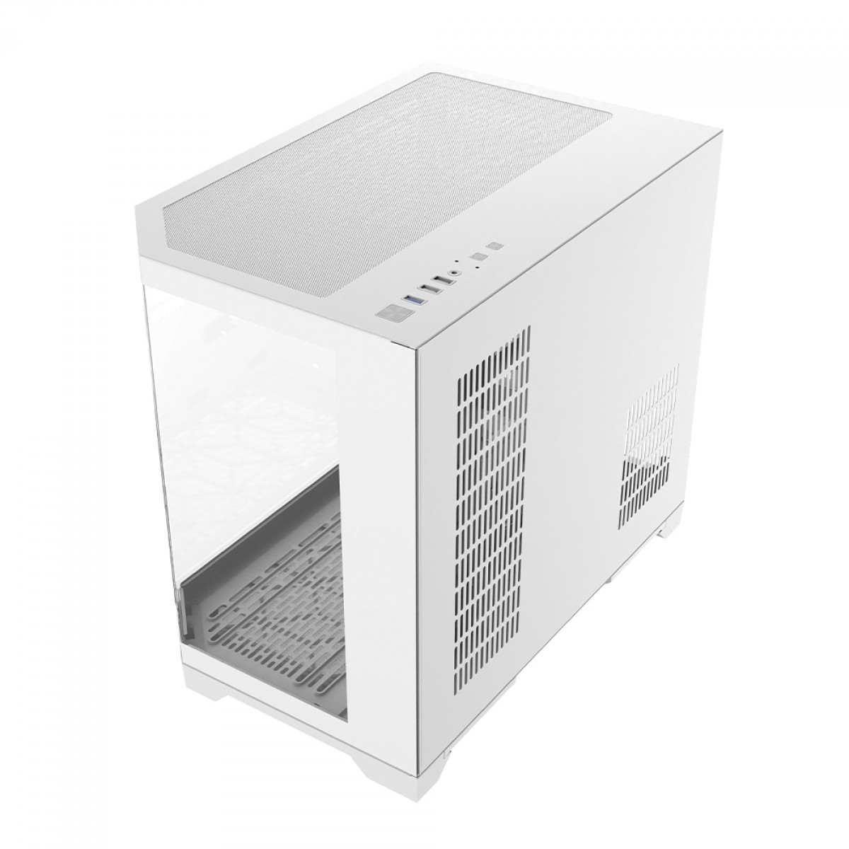 Gabinete Gamer Liketec Ilusion Snow, Aquário, Mid Tower, Vidro Temperado, MATX, Sem Fonte, Sem Fans, Branco