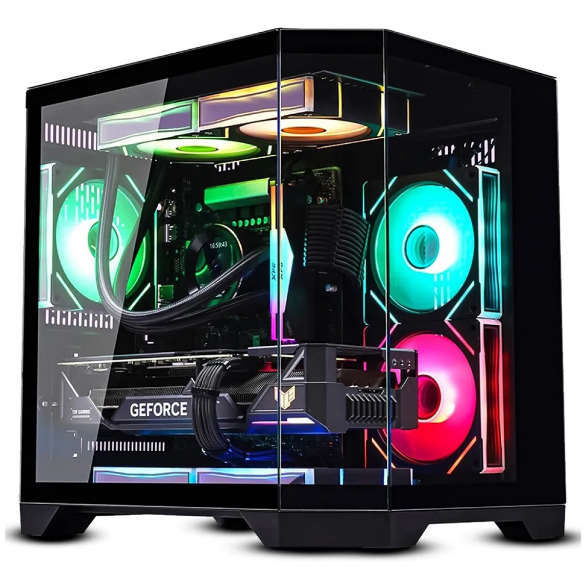 Gabinete Gamer Liketec Impossible Dark, Aquário, Mini Tower, Vidro Temperado, MATX, Sem Fonte, Sem Fans, Preto
