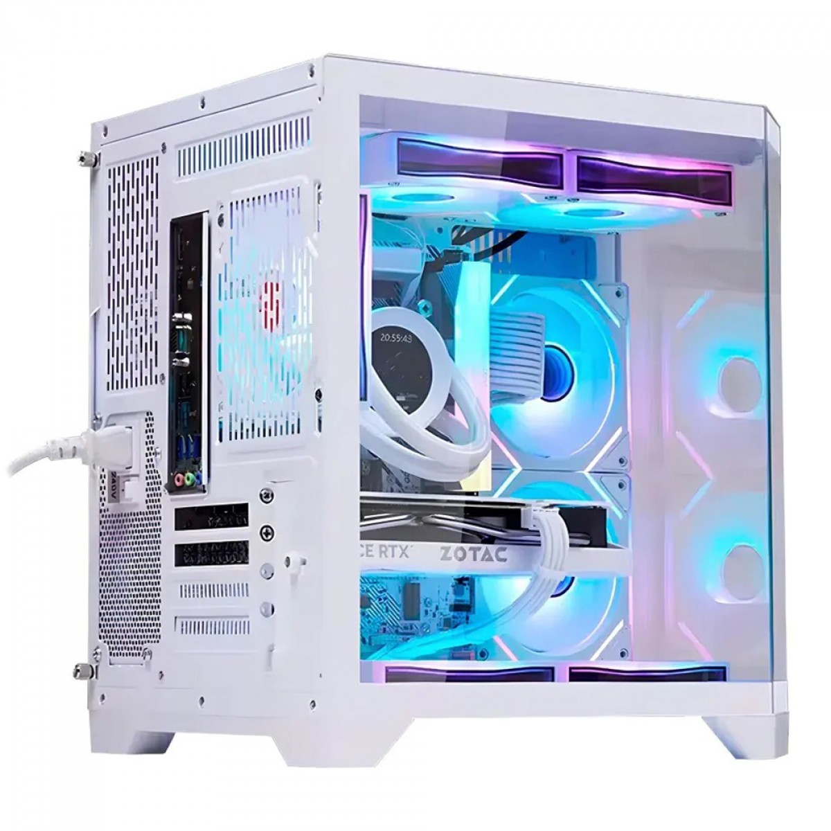 Gabinete Gamer Liketec Impossible Snow, Aquário, Mini Tower, Vidro Temperado, MATX, Sem Fonte, Sem Fans, Branco