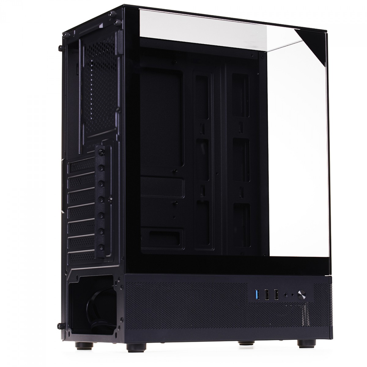 Gabinete Gamer Liketec Kingdom Dark, Mid Tower, Vidro Temperado, ATX, Sem Fonte, Sem Fans, Preto