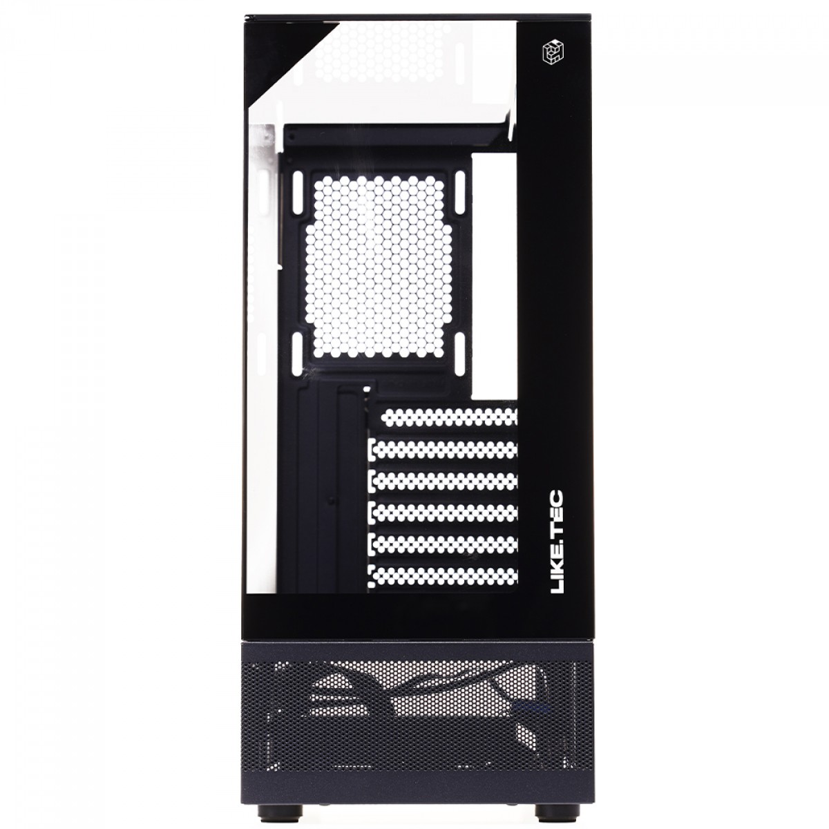 Gabinete Gamer Liketec Kingdom Dark, Mid Tower, Vidro Temperado, ATX, Sem Fonte, Sem Fans, Preto