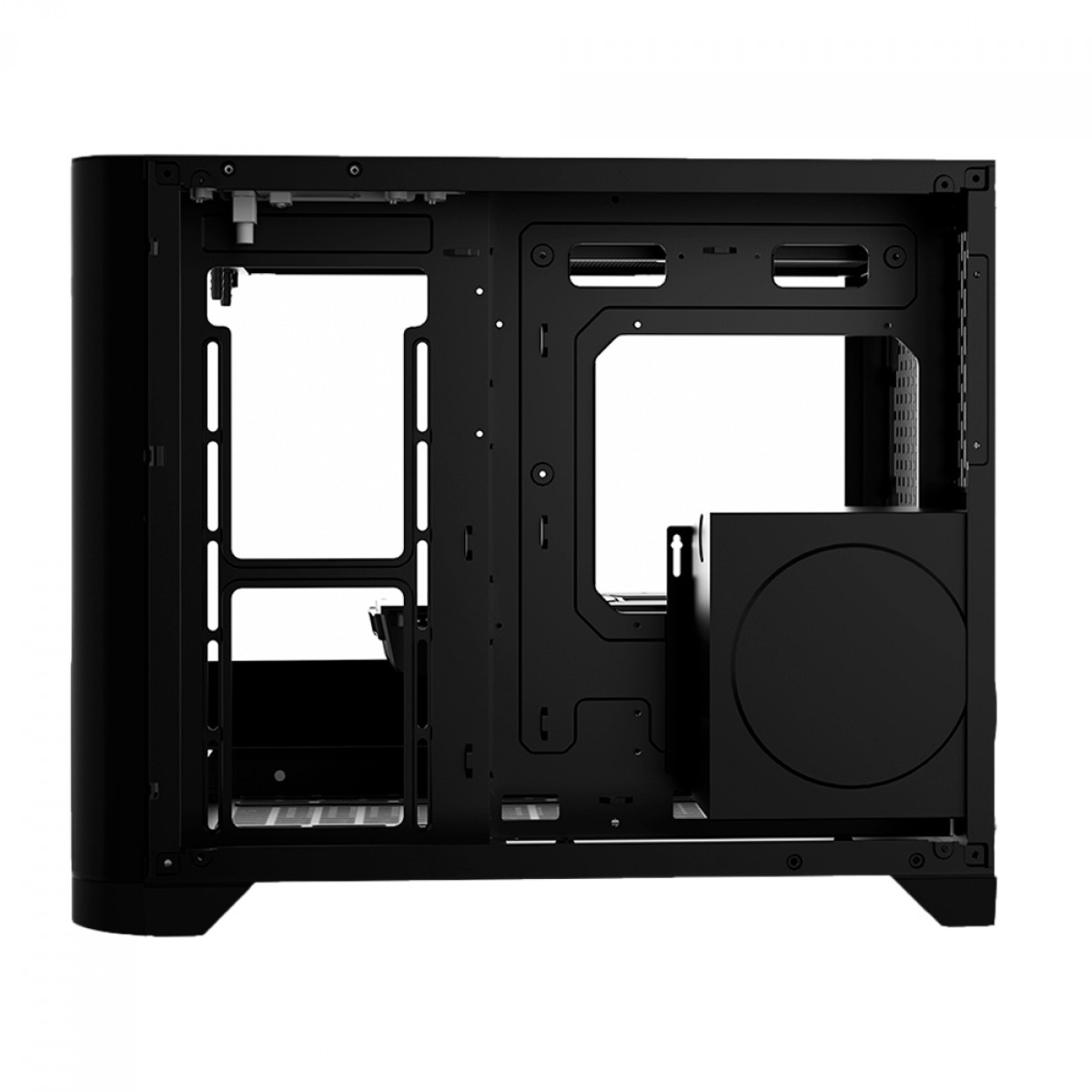 Gabinete Gamer Liketec Madness, Cube Design, Mid Tower, Vidro Temperado, M-ATX, Black, Sem Fonte, Sem Fans