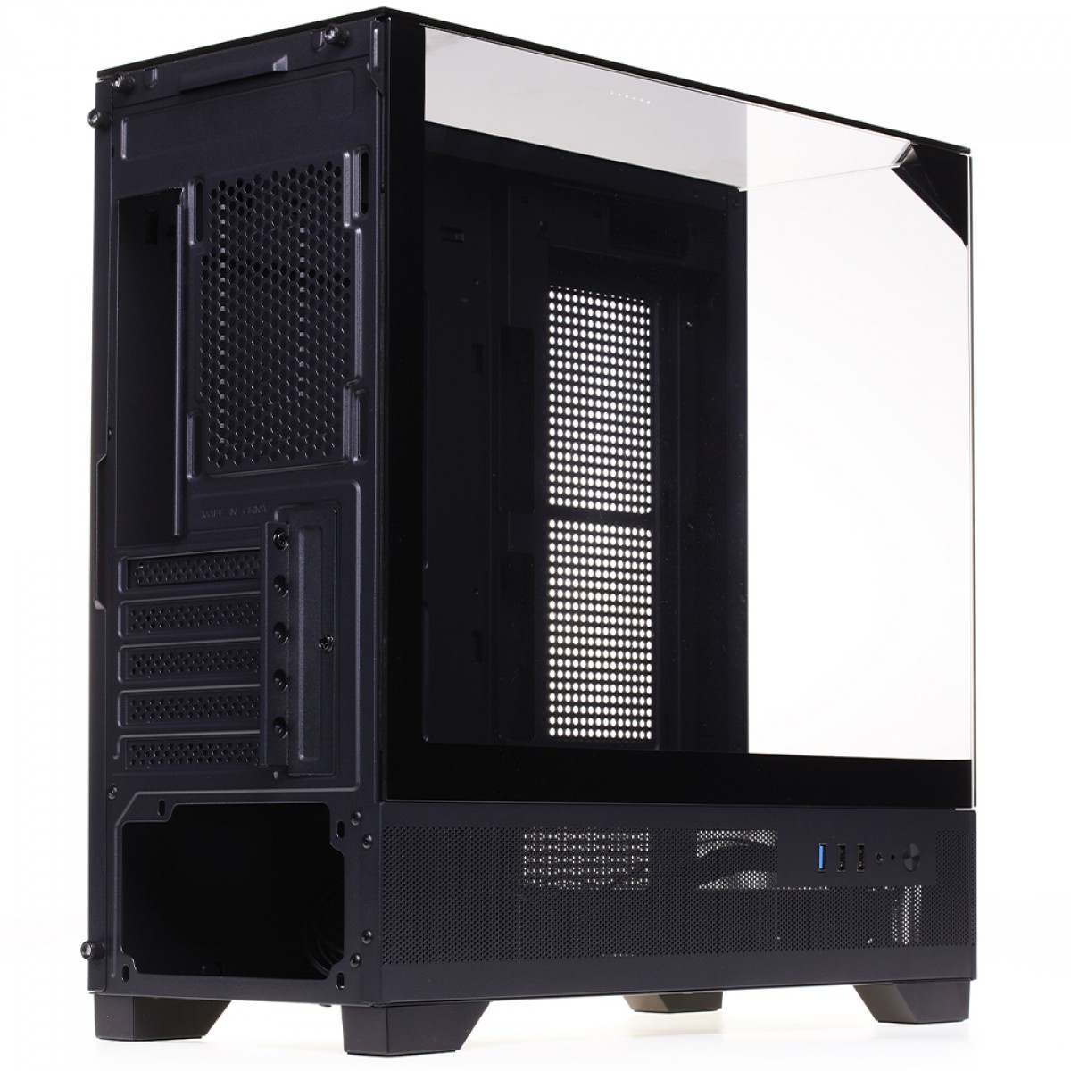 Gabinete Gamer Liketec Mahal Dark, Mid Tower, Vidro Temperado, MATX, Sem Fonte, Sem Fans, Preto