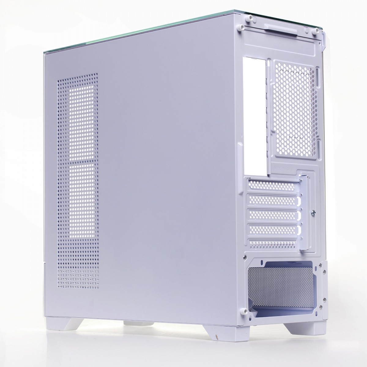 Gabinete Gamer Liketec Mahal Snow, Mid Tower, Vidro Temperado, MATX, Sem Fonte, Sem Fans, Branco