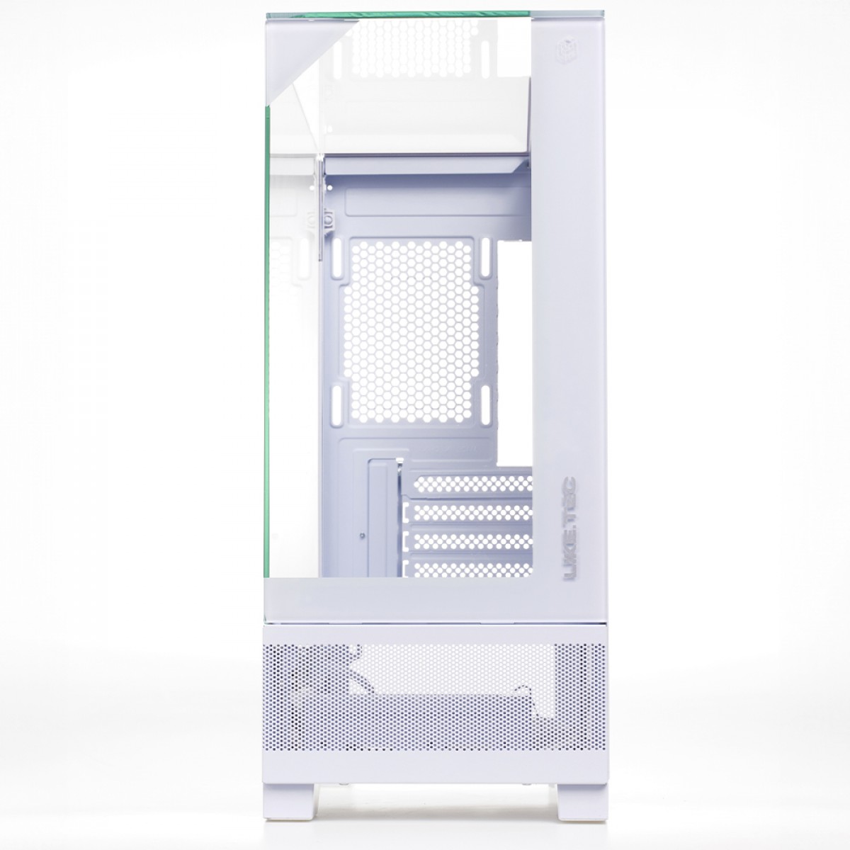 Gabinete Gamer Liketec Mahal Snow, Mid Tower, Vidro Temperado, MATX, Sem Fonte, Sem Fans, Branco