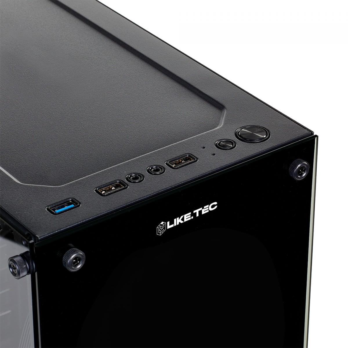 Gabinete Gamer Liketec Matrix, Mid Tower, Vidro Temperado, ATX, Black, Sem Fonte, Sem Fan