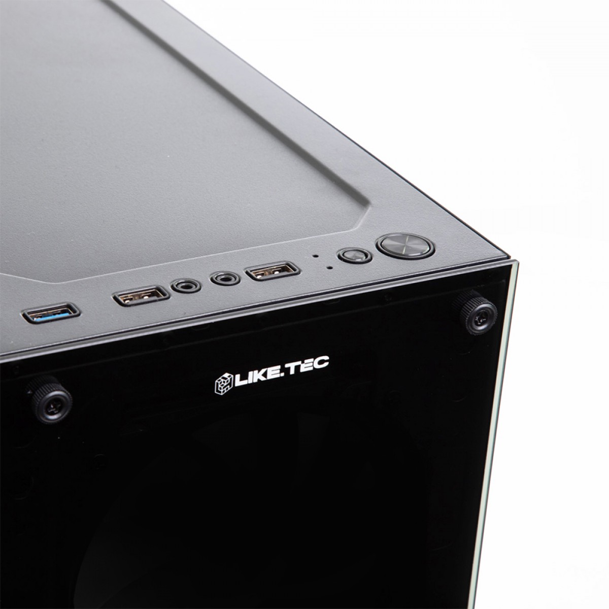 Gabinete Gamer Liketec Matrix, Mid Tower, Vidro Temperado, ATX, Black, Sem Fonte, Sem Fan