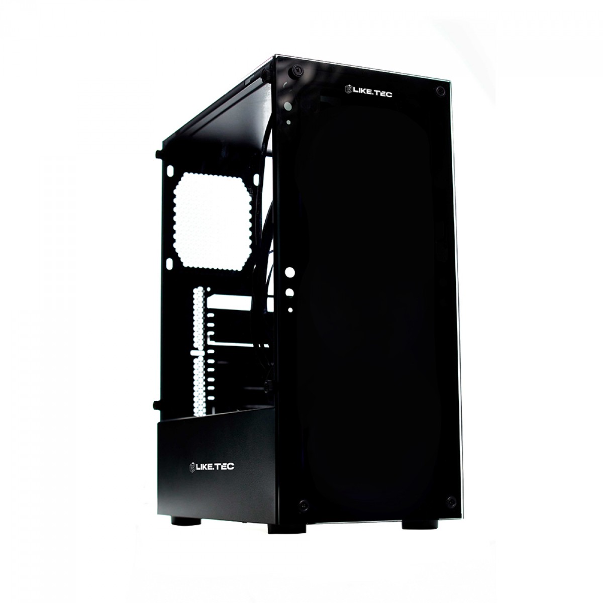 Gabinete Gamer Liketec Matrix, Mid Tower, Vidro Temperado, ATX, Black, Sem Fonte, Sem Fan