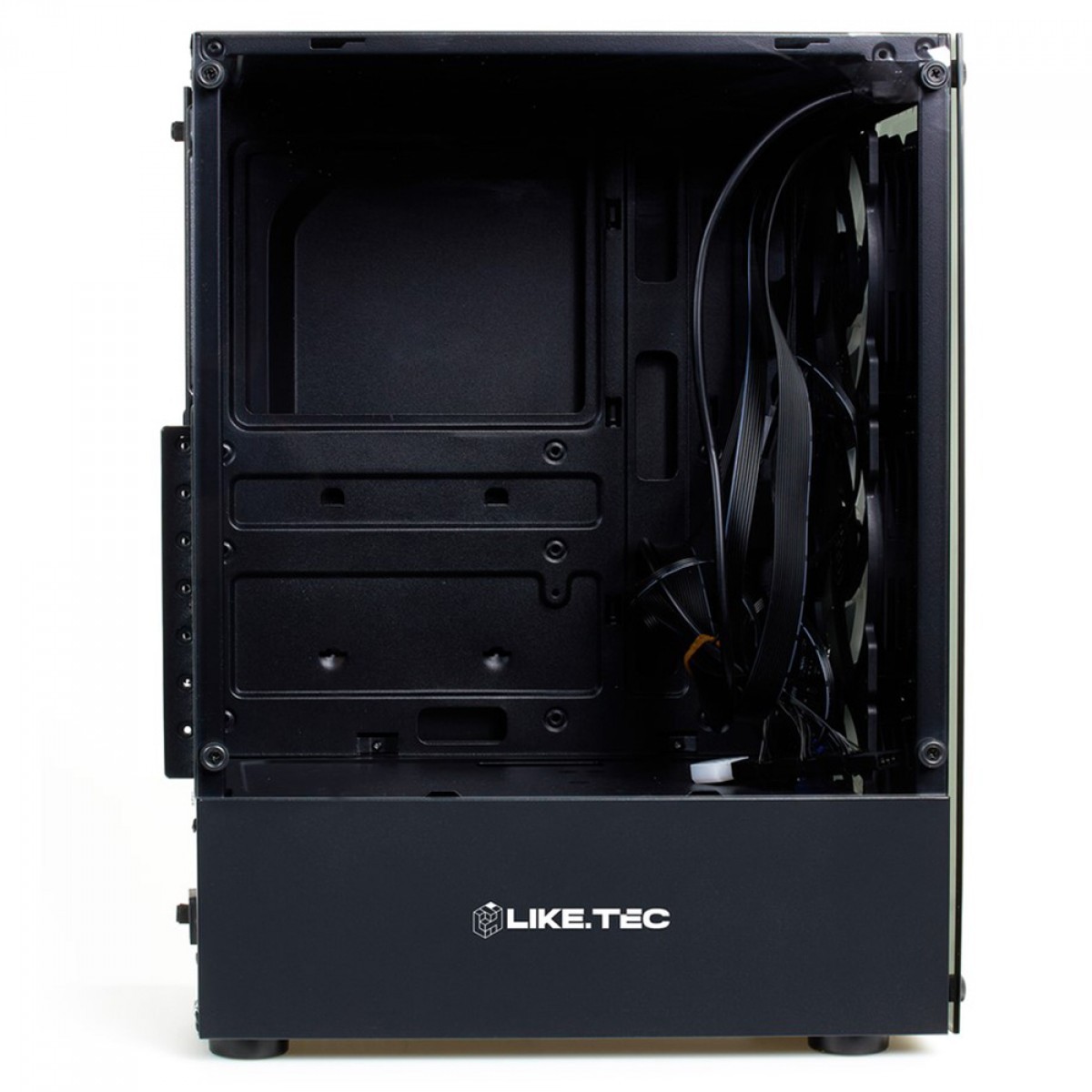 Gabinete Gamer Liketec Matrix Rainbow, Mid Tower, Vidro Temperado, ATX, Black, Sem Fonte, Com 3 Fans