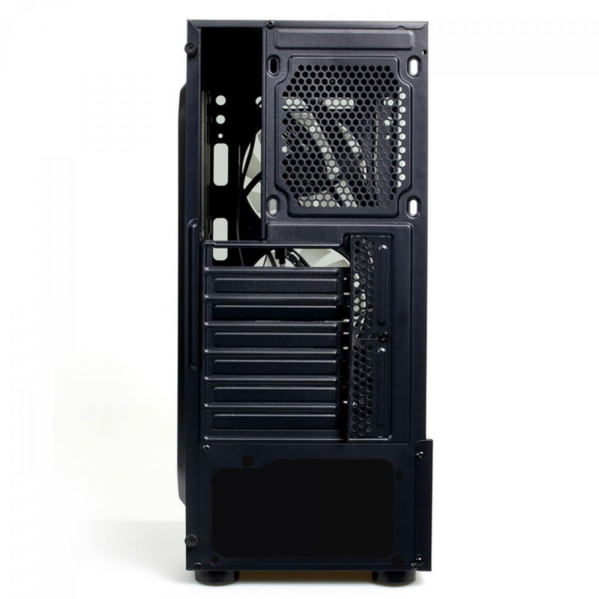 Gabinete Gamer Liketec Matrix Rainbow, Mid Tower, Vidro Temperado, ATX, Black, Sem Fonte, Com 3 Fans