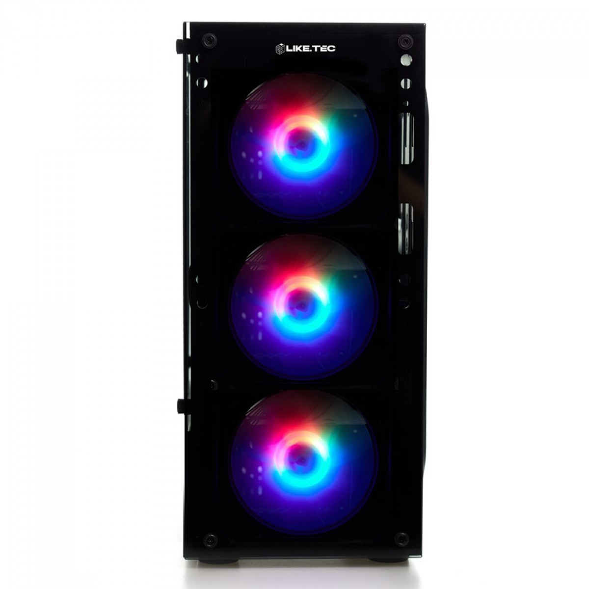 Gabinete Gamer Liketec Matrix RGB, Mid Tower, Vidro Temperado, ATX, Black, Sem Fonte, Com 3 Fans RGB