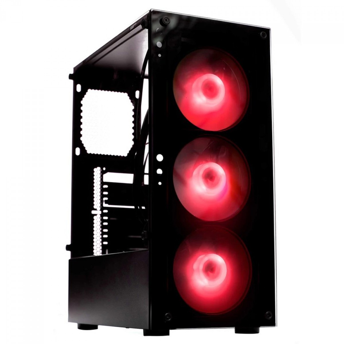 Gabinete Gamer Liketec Matrix RGB, Mid Tower, Vidro Temperado, ATX, Black, Sem Fonte, Com 4 Fans
