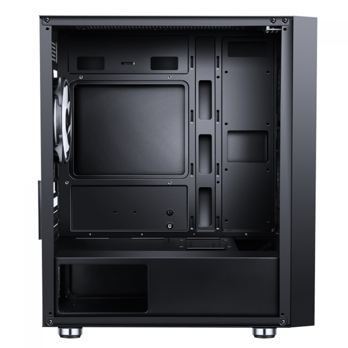 Gabinete Gamer Liketec Orbital Dark, Mid Tower, Vidro Temperado, RGB, M-ATX, Black, Sem Fonte, Com 3 Fans, LC-MT-ORBITAL-2049