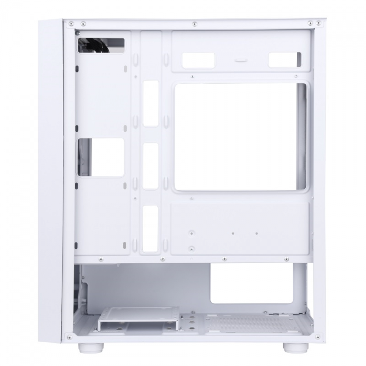 Gabinete Gamer Liketec Orbital Snow, Mid Tower, Vidro Temperado, RGB, M-ATX, White, Sem Fonte, Com 3 Fans, LC-MT-ORBITAL-2050