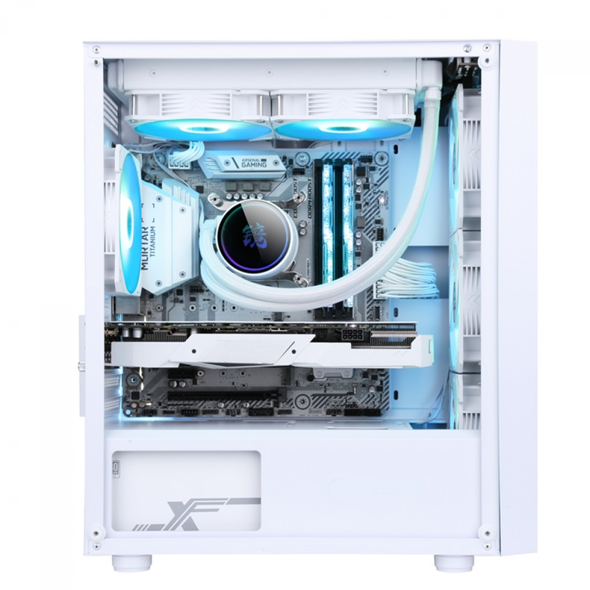 Gabinete Gamer Liketec Orbital Snow, Mid Tower, Vidro Temperado, RGB, M-ATX, White, Sem Fonte, Com 3 Fans, LC-MT-ORBITAL-2050