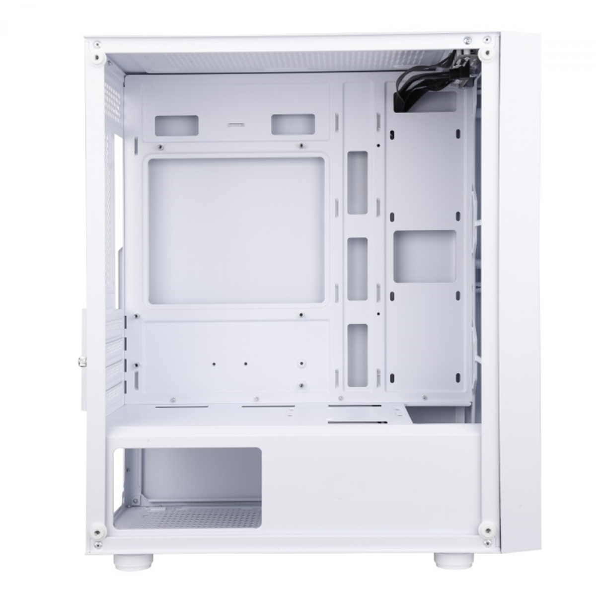 Gabinete Gamer Liketec Orbital Snow, Mid Tower, Vidro Temperado, RGB, M-ATX, White, Sem Fonte, Com 3 Fans, LC-MT-ORBITAL-2050