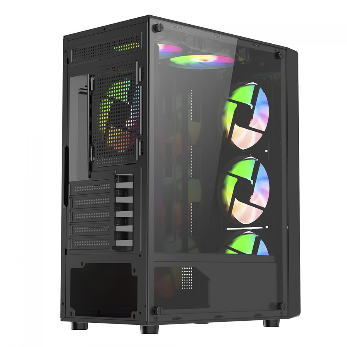Gabinete Gamer Liketec Sigma, RGB, Mid Tower, Vidro Temperado, ATX, Sem Fonte, Com 4 Fans, LC-MT-SIGMA-2023