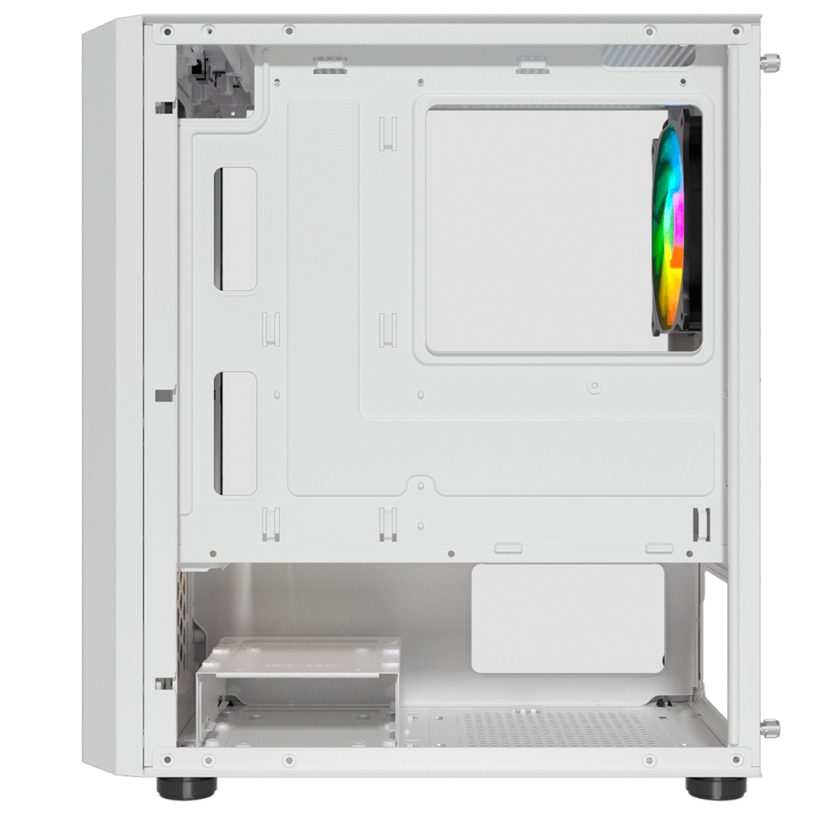 Gabinete Gamer Liketec Snow Revolution, RGB, Mid Tower, Vidro Temperado, M-ATX, White, Sem Fonte, Com 3 Fans, LC-MT-REVOLUTION-2052