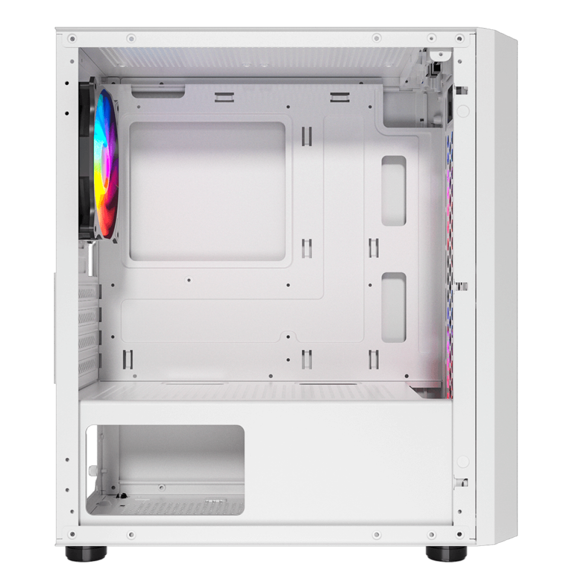 Gabinete Gamer Liketec Snow Revolution, RGB, Mid Tower, Vidro Temperado, M-ATX, White, Sem Fonte, Com 3 Fans, LC-MT-REVOLUTION-2052