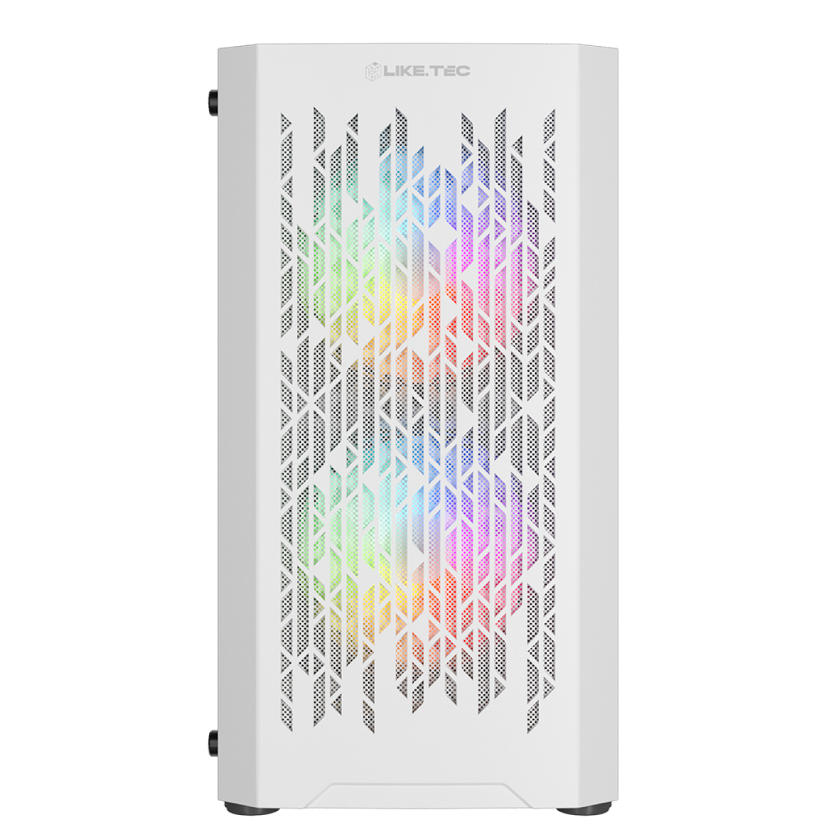 Gabinete Gamer Liketec Snow Revolution, RGB, Mid Tower, Vidro Temperado, M-ATX, White, Sem Fonte, Com 3 Fans, LC-MT-REVOLUTION-2052