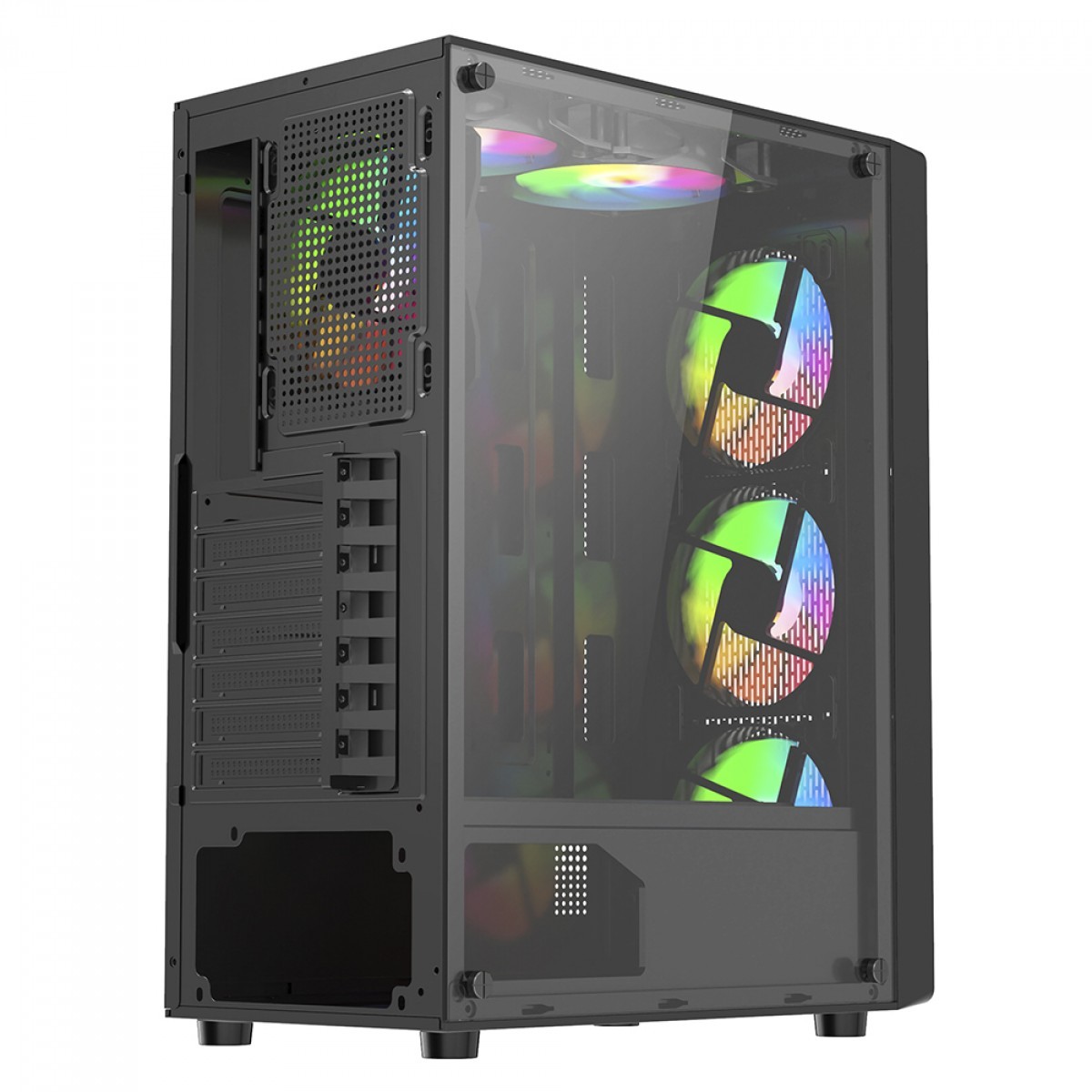 Gabinete Gamer Liketec Storm Mesh, Mid Tower, Vidro Temperado, ATX, Sem Fonte, Com 3 Fans