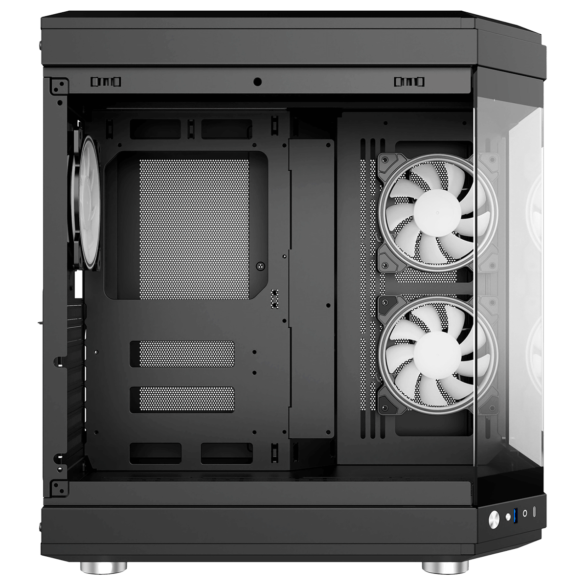 Gabinete Gamer Liketec Unreal Dark, Cube Design, Mid Tower, Vidro Temperado, E-ATX, Black, Sem Fonte, Sem Fans